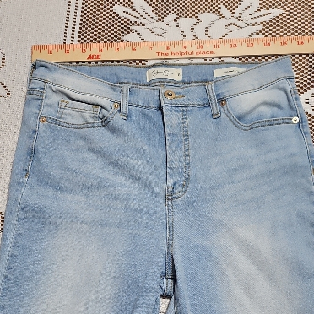 Jessica Simpson Light Blue Embroidered Flare Jeans - Picture 6 of 10